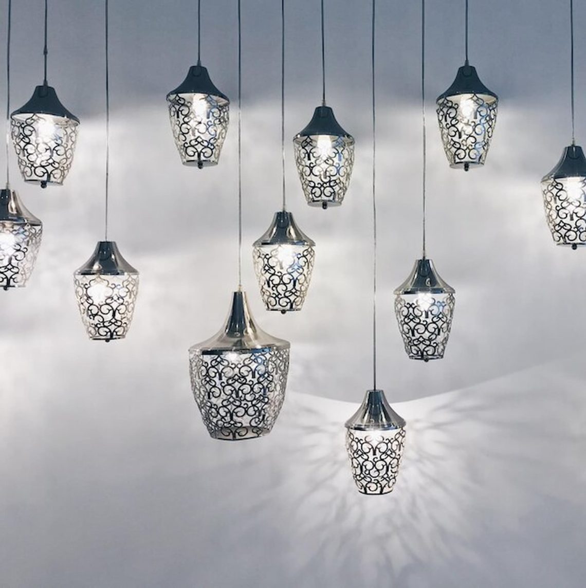 silver pendant light